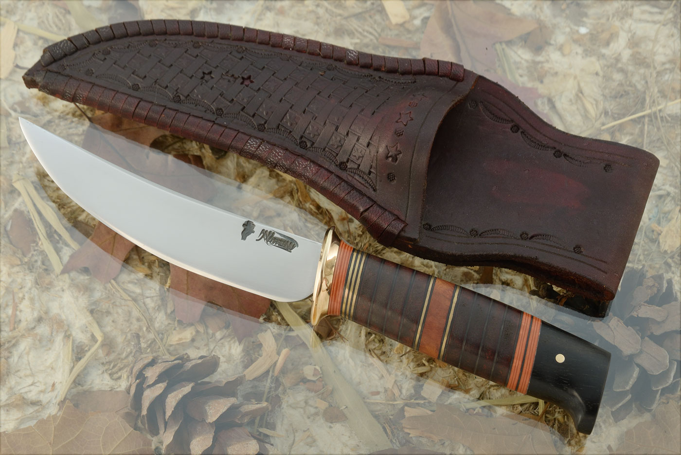 Scagel Style Hunter with Stacked Leather and African Blackwood