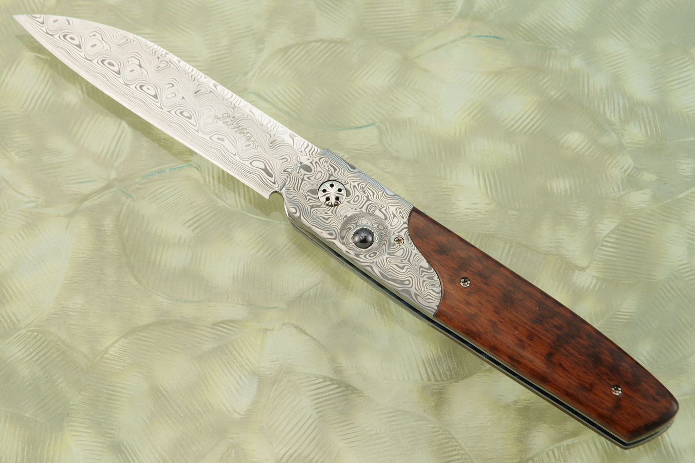 Shinkansen Bullet Front Flipper with Snakewood and Damascus