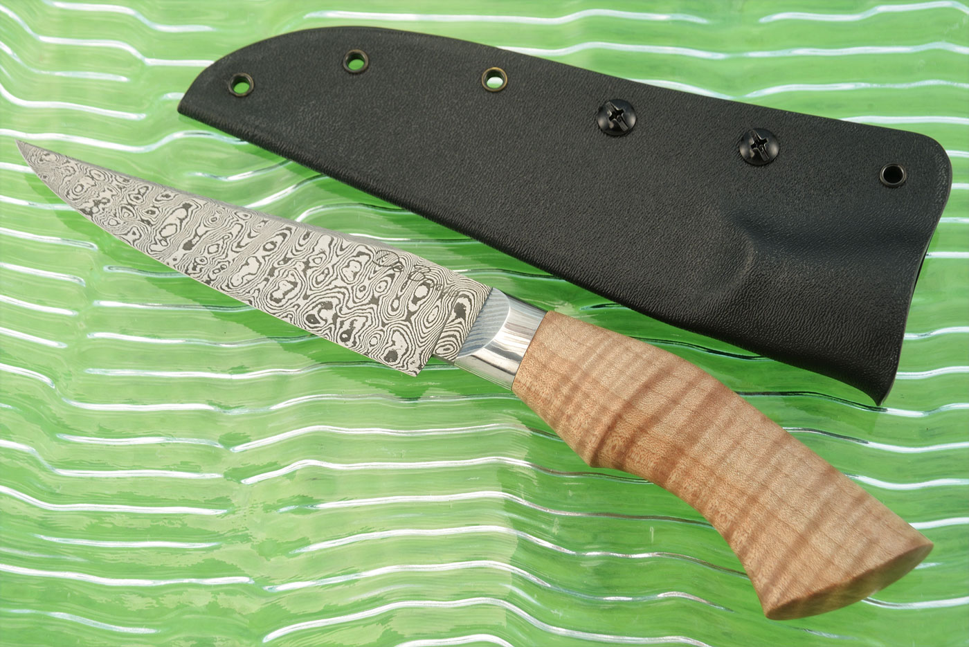 Damascus Hunter with Curly Maple