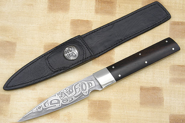 NW Native Wolf Desk Knife with African Blackwood