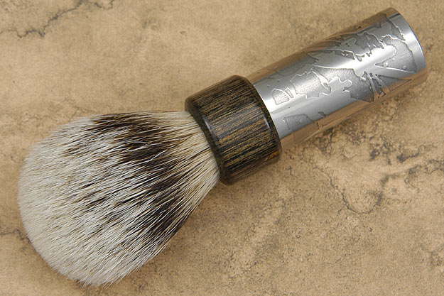 Badger Bristle Etched Shaving Brush with Pakkawood