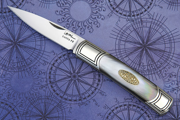 Acero with Blacklip Mother of Pearl and Gold Border Engraving