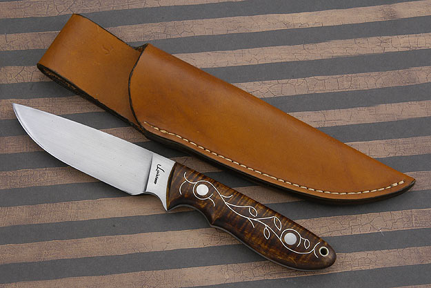 Curly Maple Pine Creek Hunter with Silver Inlay