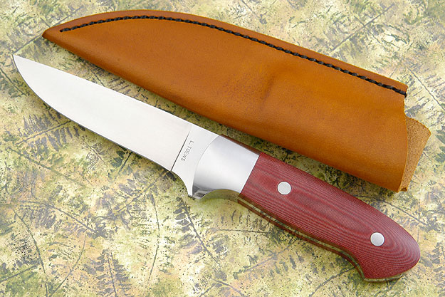 Drop Point Hunter with Red Linen Micarta