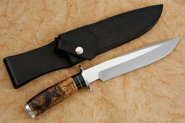Fighter with Spalted Maple Burl & Buffalo Horn (35th Anniversary Knife)