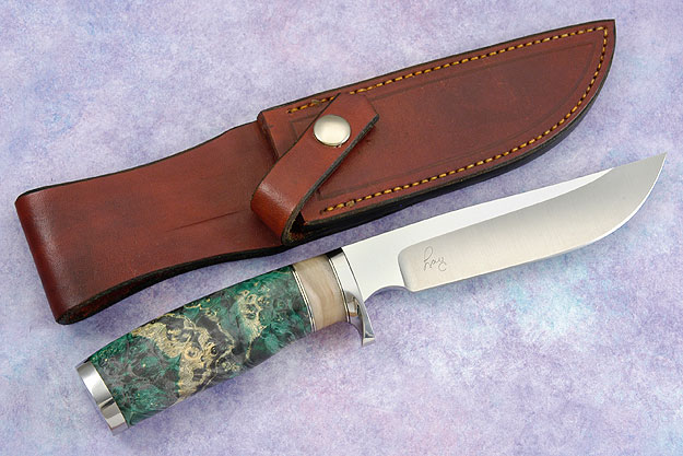 Classic Hunter with Green Box Elder Burl and Sheep Horn