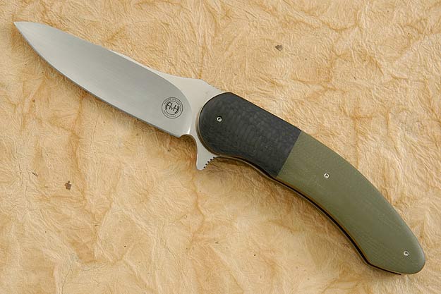 Flipper with OD Green G10 and Carbon Fiber (IKBS)