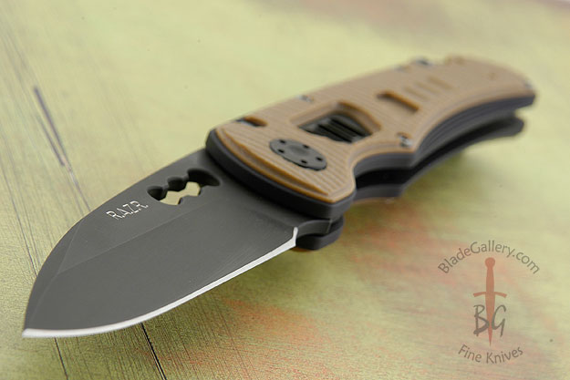 R.A.Z.R. with DLC Blade and Coyote Brown Grooved G10