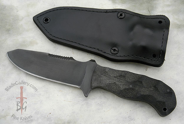 Utility Knife with Sculpted Black Micarta