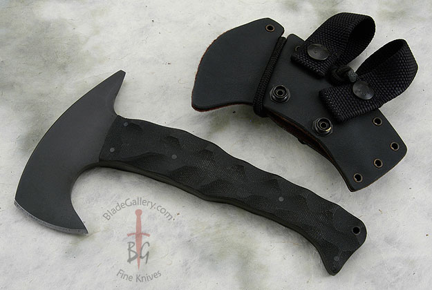 Stealth Axe with Sculpted Black Micarta Handle