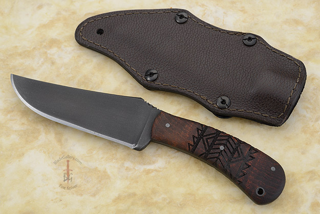 Belt Knife with Maple, Tribal Markings (52100)