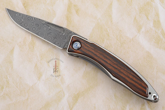 Mnandi with Cocobolo and Stainless Raindrop Pattern Damascus