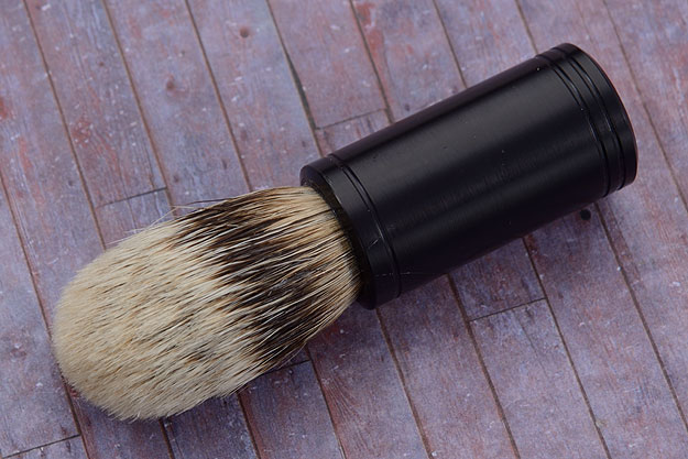 Silvertip Badger Bristle Shaving Travel Brush with Black Mil-Spec Aluminum Handle