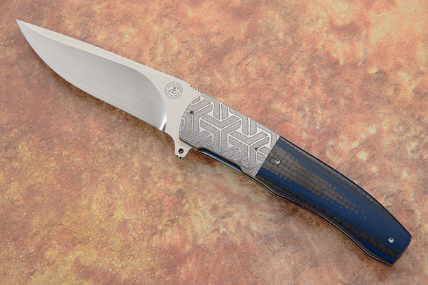 L45 Flipper with Layered Blue G10 and Carbon Fiber (IKBS)