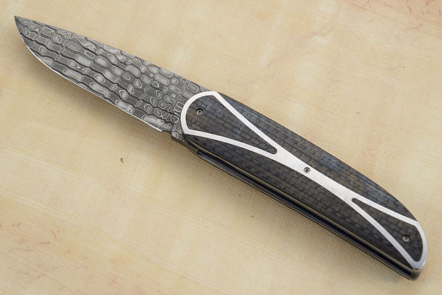 M25 Front Flipper Interframe with Damascus and Carbon Fiber (IKBS)