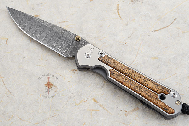 Large Sebenza 21 with Bocote and Stainless Ladder Damascus