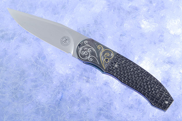 L48 Front Flipper with Silver Strike Carbon Fiber and Engraved Zirconium (IKBS)