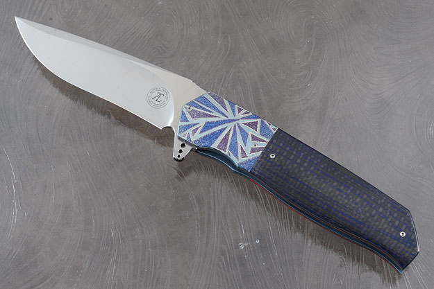 L36L Flipper with Differentially Anodized, Textured Zirconium, Carbon Fiber and G10