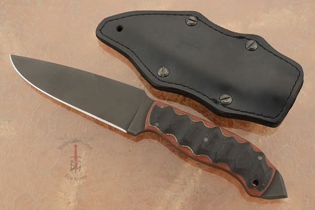 Spike Belt Knife -- Wasp -- Sculpted Black and Brown Micarta