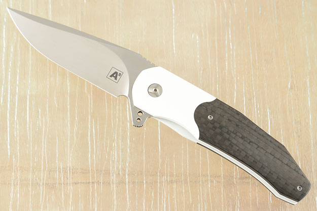 A5 Bolster Lock Flipper with Carbon Fiber and White Cerakote (IKBS)