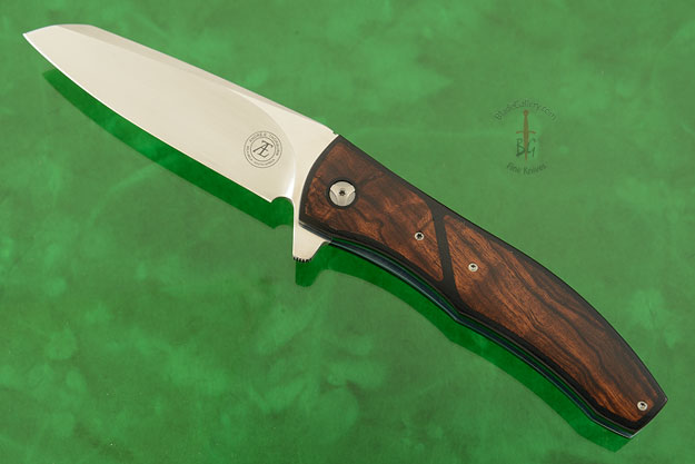 L42 Interframe Flipper with Black G10 and Ironwood - Wharncliffe (IKBS)
