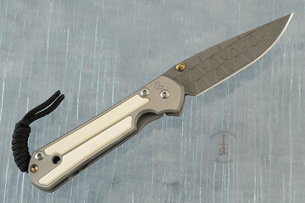 Small Sebenza 21 with Mammoth Ivory and Basketweave Damascus - Left Handed