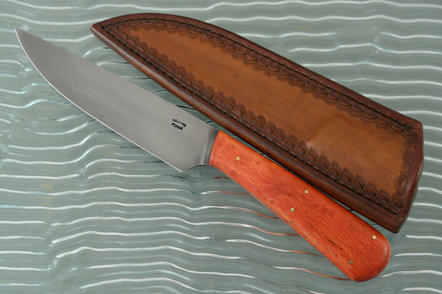 Drop Point Utility with Red Ivory Wood
