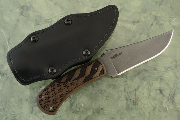 Belt Knife - Special Edition of Only Three Made - Walnut Flag