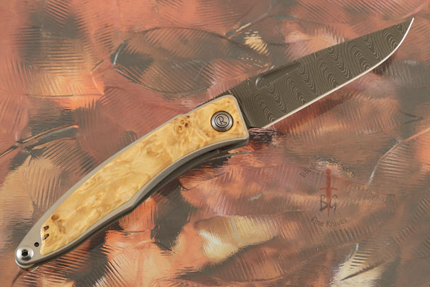Mnandi with Box Elder Burl and Laddered Damascus - Left Handed