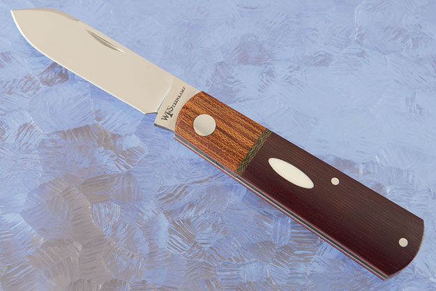 Barlow Slipjoint with Burgundy and Natural Canvas Micarta