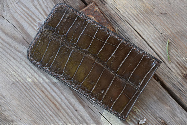 Folding Knife Pouch - Cocoa Alligator Leather