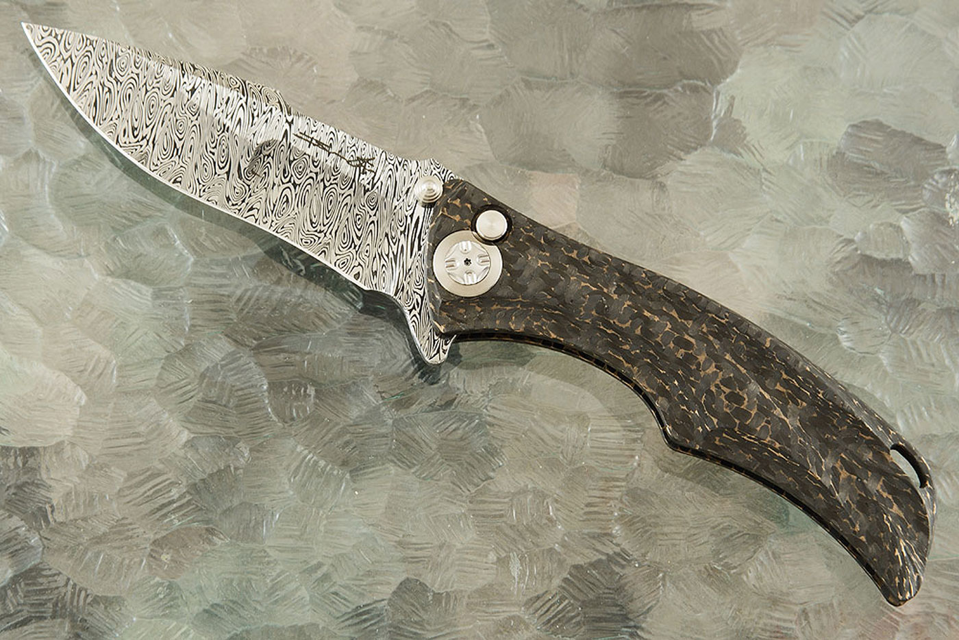 Tighe Down with Integral Bronze Infused Carbon Fiber and Damasteel