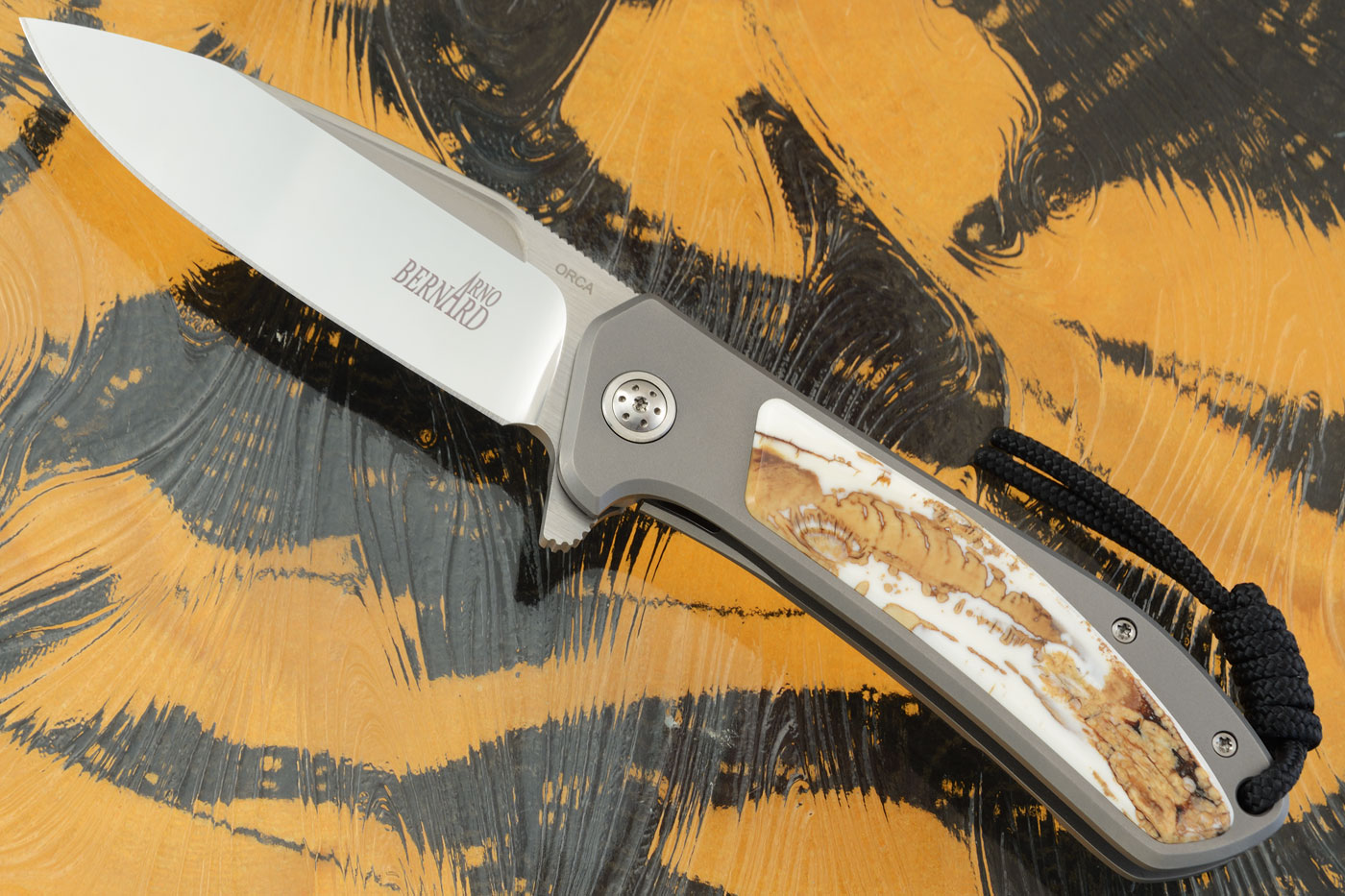 Orca Frame Lock Flipper with Warthog Tusk Inlay - M390