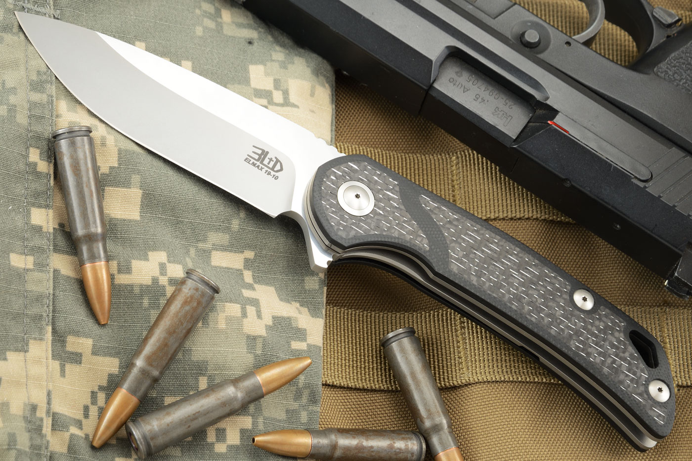 T3 Flipper - Black G10 and Nickel Wire Carbon Fiber (Ceramic IKBS)