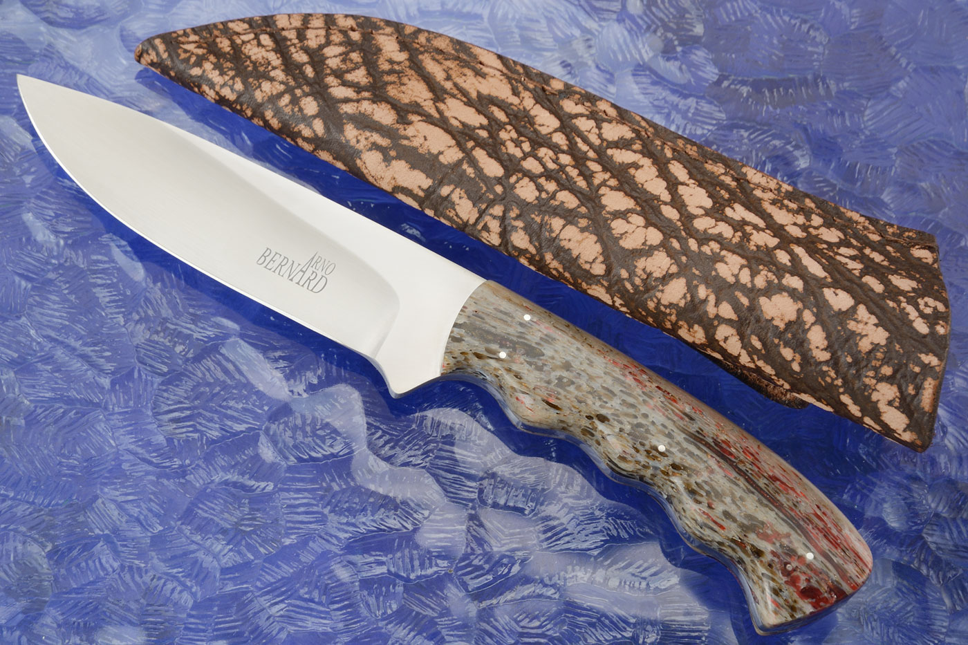 Large Drop Point Hunter with Kudu Horn