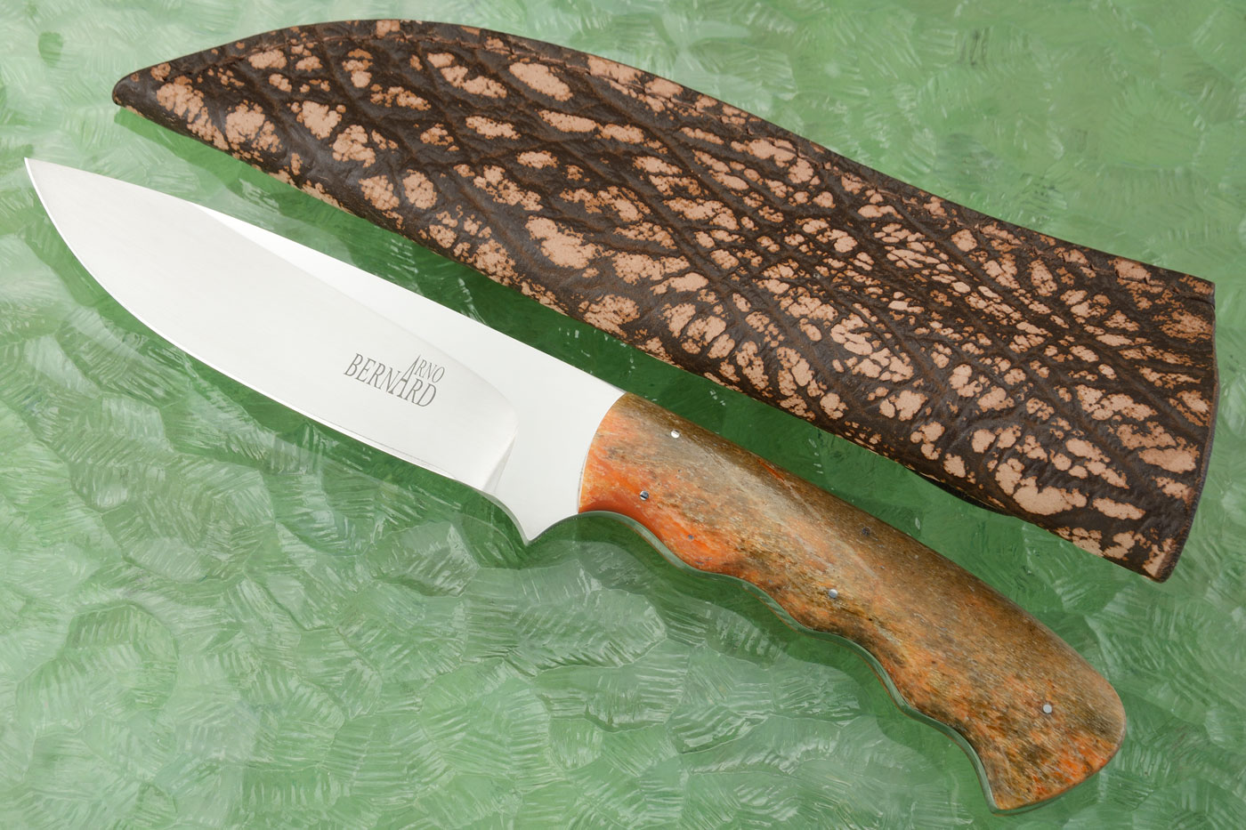 Large Drop Point Hunter with Giraffe Bone