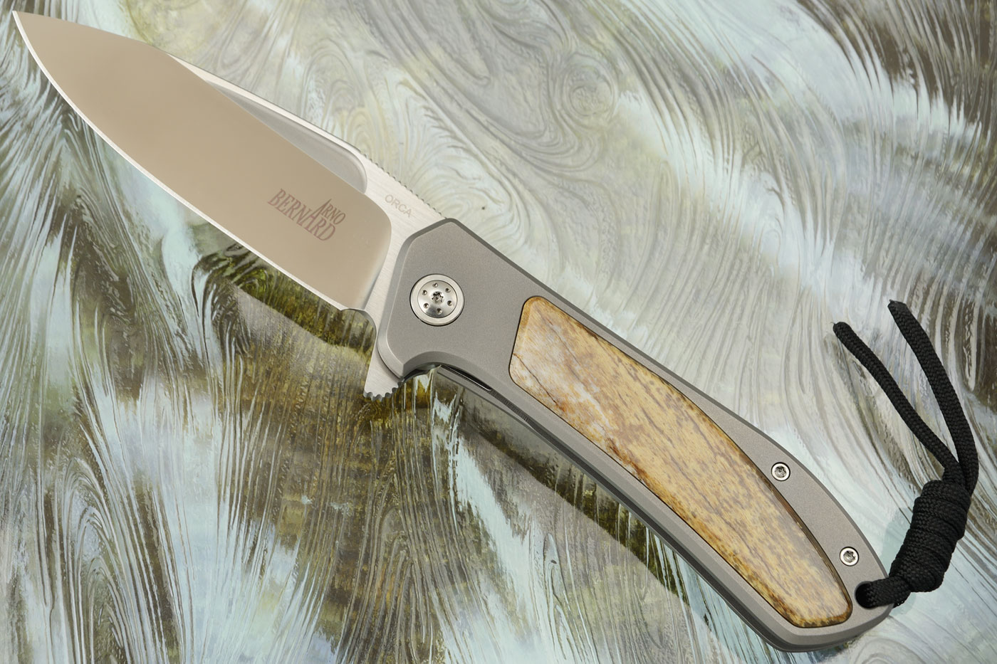 Orca Frame Lock Flipper with Giraffe Bone Inlay - M390
