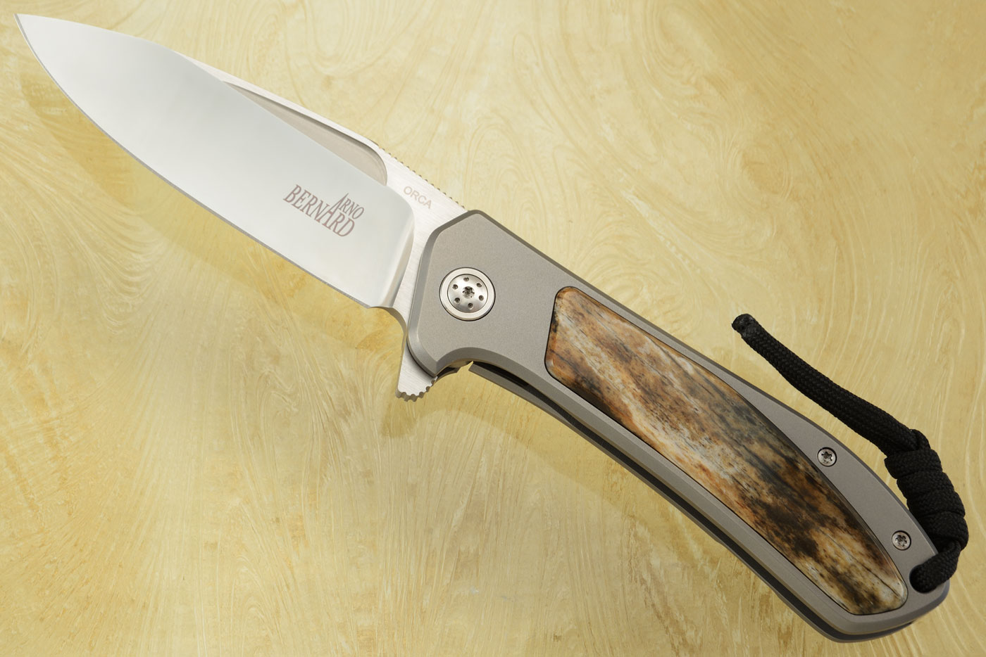 Orca Frame Lock Flipper with Giraffe Bone Inlay - M390