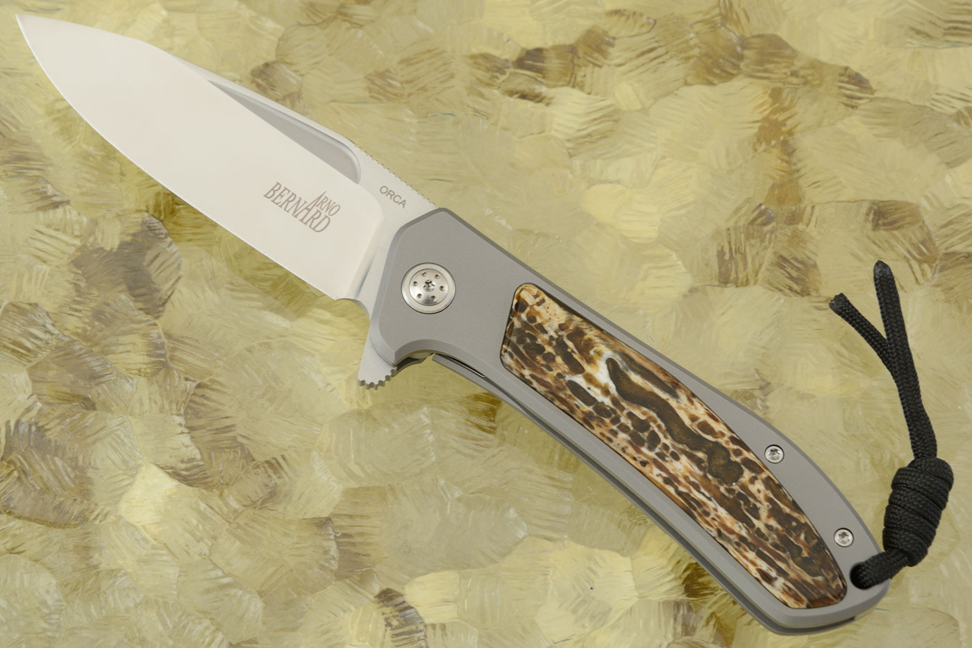 Orca Frame Lock Flipper with Kudu Bone Inlay - M390