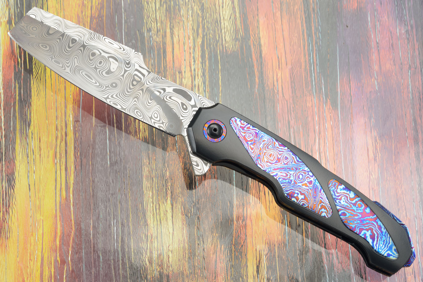 Boudicca Flipper with Damasteel and Twin Pockets Timascus