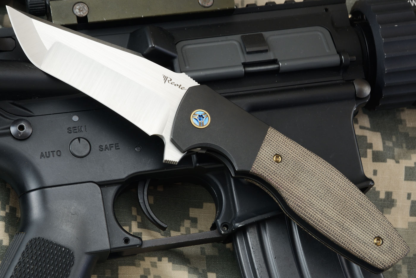 Augustus Flipper with Green Micarta and Black Titanium