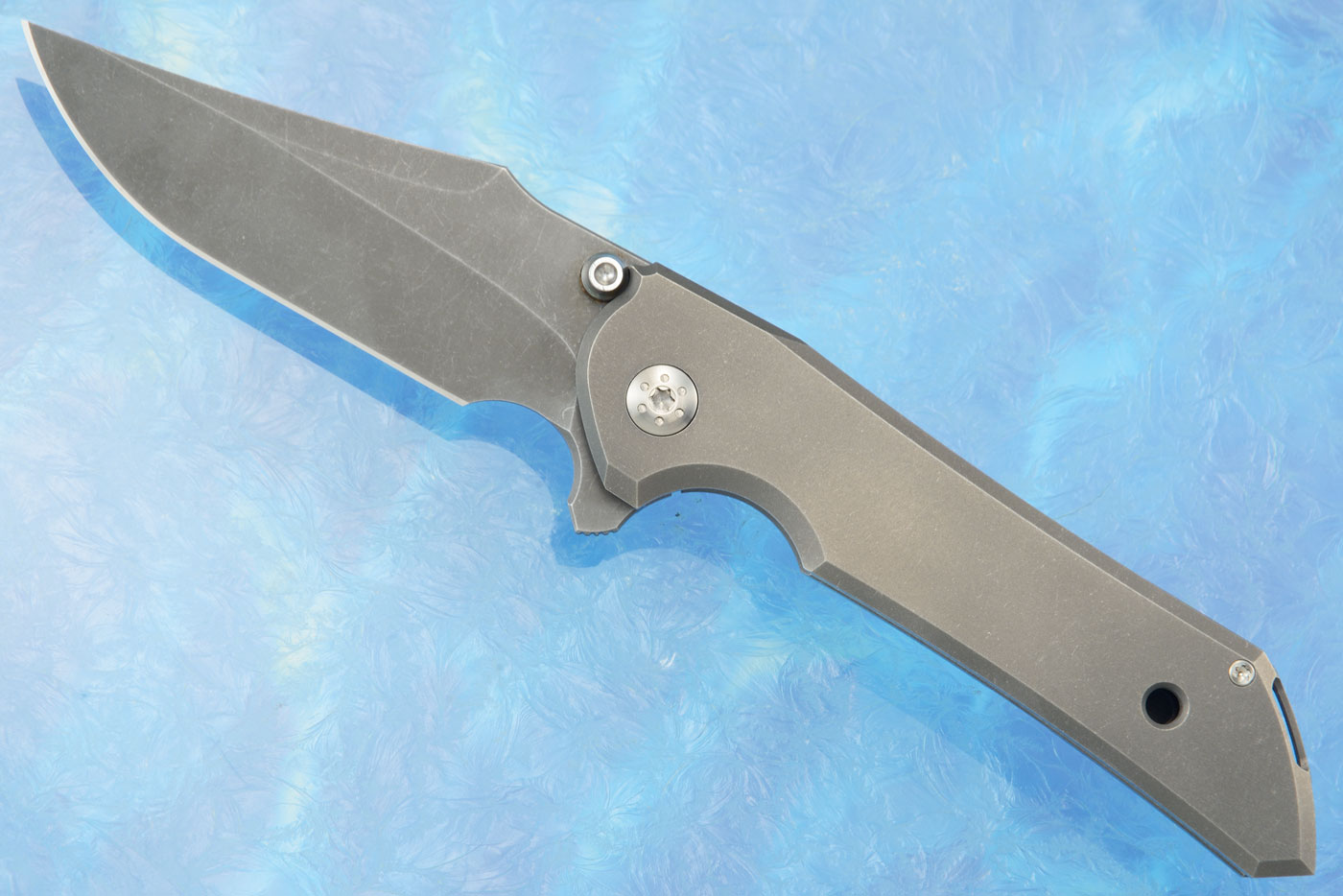 Outpost Clip Point Frame Lock Flipper with Acid Washed Titanium (#026)