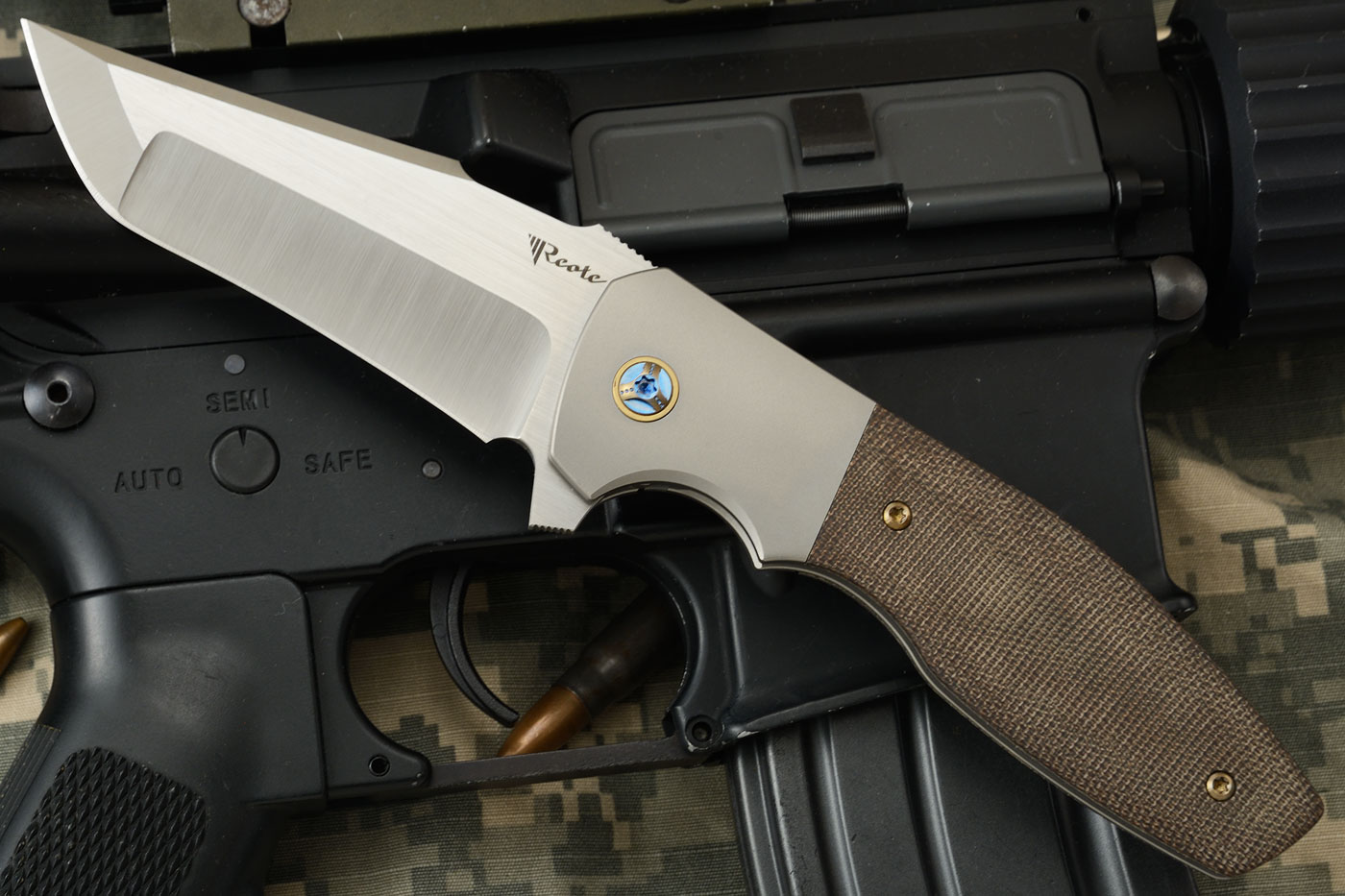 Augustus Flipper with Green Micarta and Titanium