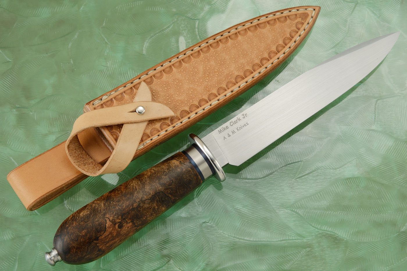 Spear Point Bowie with Spalted Maple <br><i>Journeyman Smith Test Knife</i>