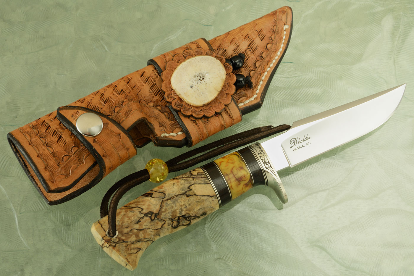 Raised Clip Hunter with Spalted Cottonwood, African Blackwood, and Amber