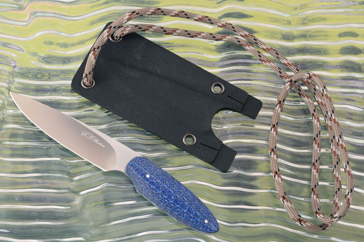 Neck Knife with Blue Twill