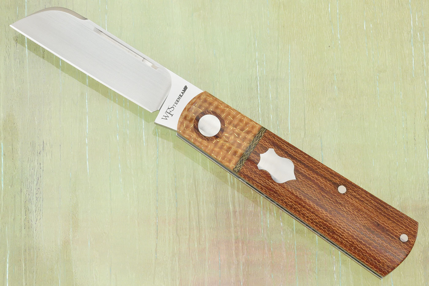 Barlow Slipjoint with Natural Micarta and Thunderstorm Kevlar