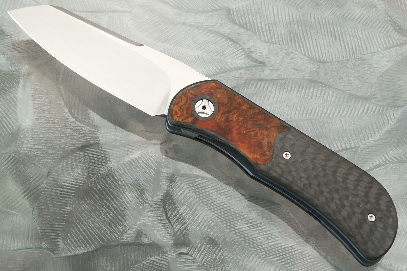 EXK Plus Front Flipper with Carbon Fiber and Spalted Oak Burl (Ceramic IKBS)