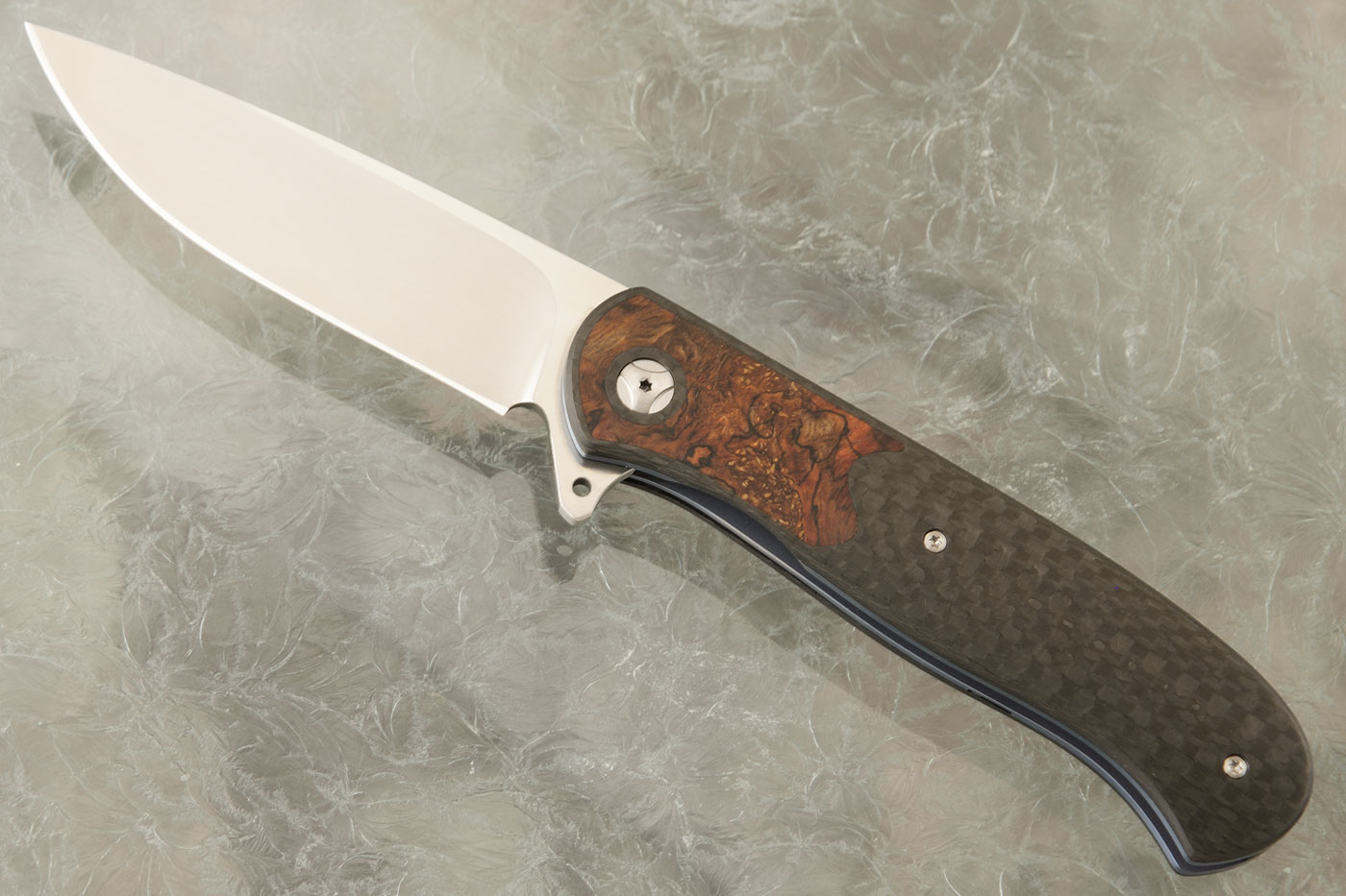 Atlas Plus Flipper with Carbon Fiber and Spalted Oak Burl (Ceramic IKBS)