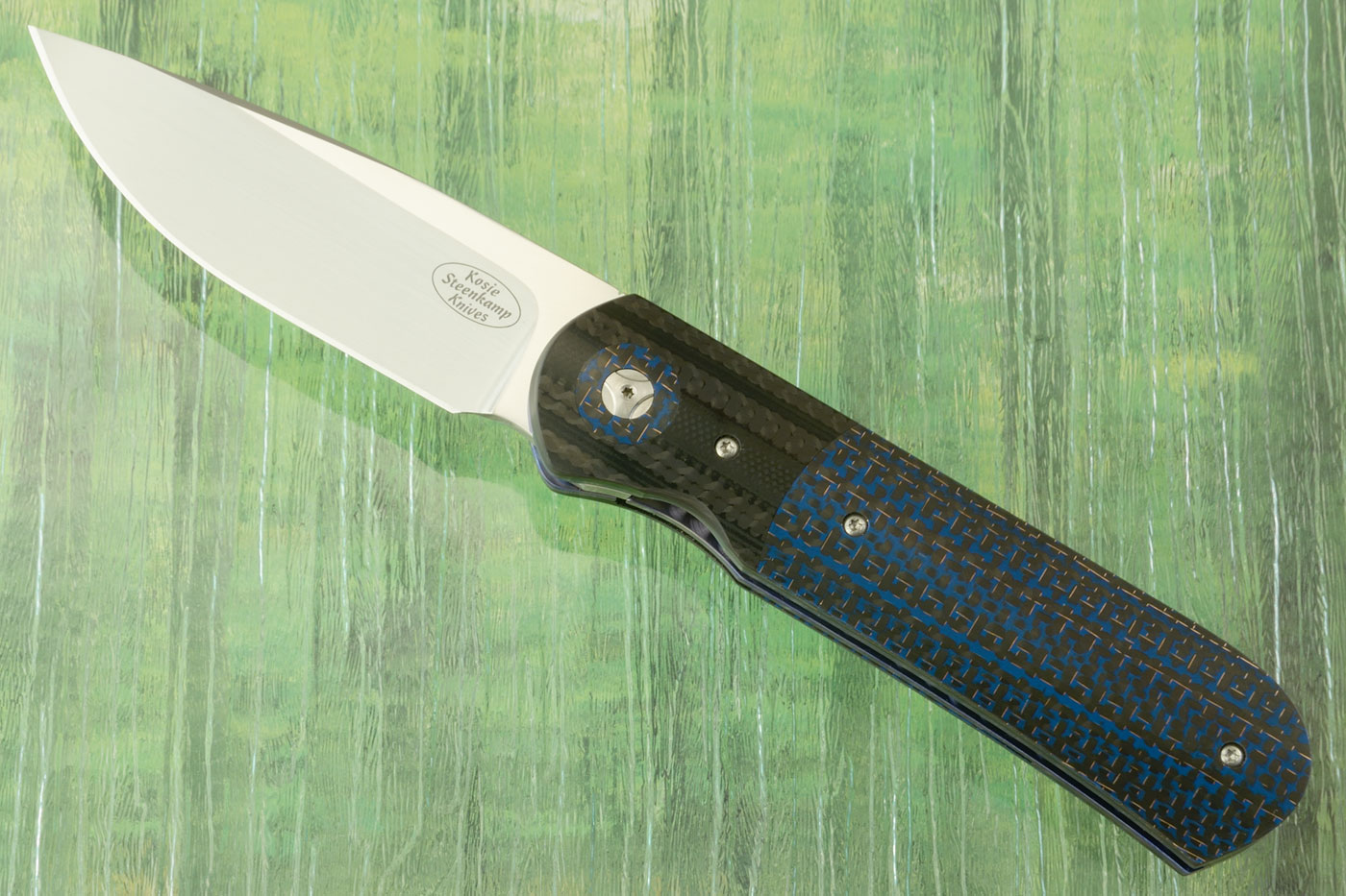 Samson Front Flipper with Blue Lightning Strike Carbon Fiber (IKBS)